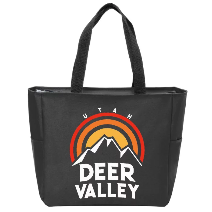 Deer Valley Utah Retro Zip Tote Bag