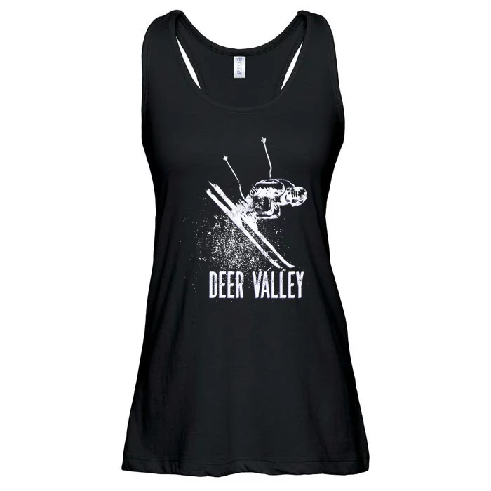 Deer Valley Utah Ski Resort Downhill Skier Ladies Essential Flowy Tank