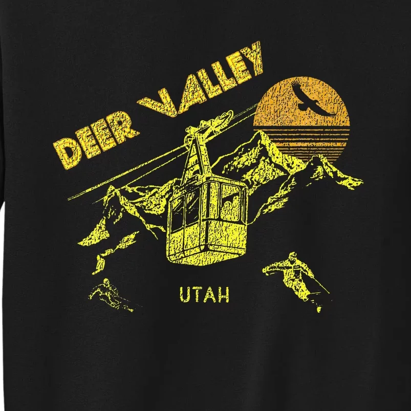 Deer Valley Utah Retro Skiing Tall Sweatshirt