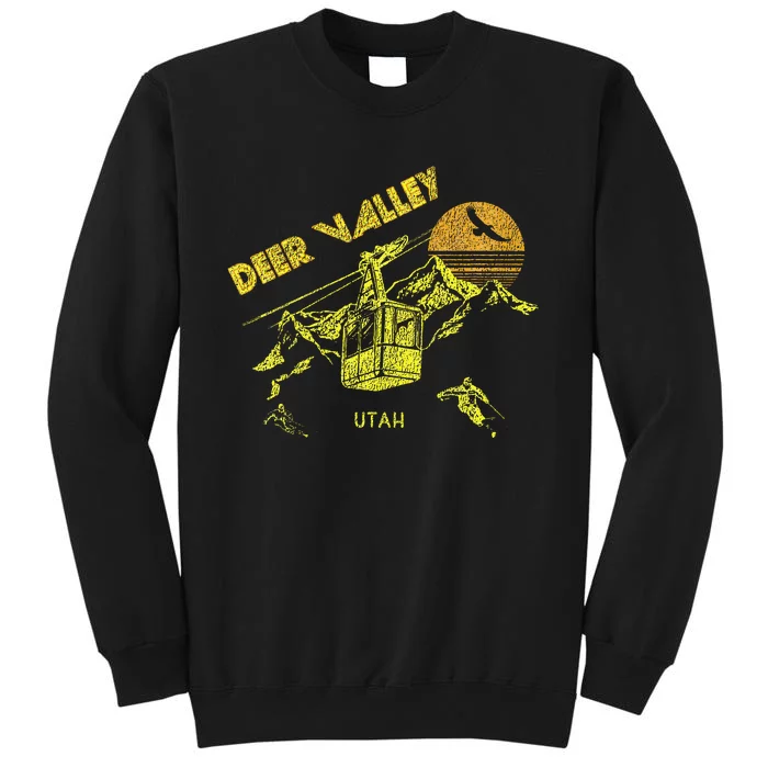 Deer Valley Utah Retro Skiing Tall Sweatshirt