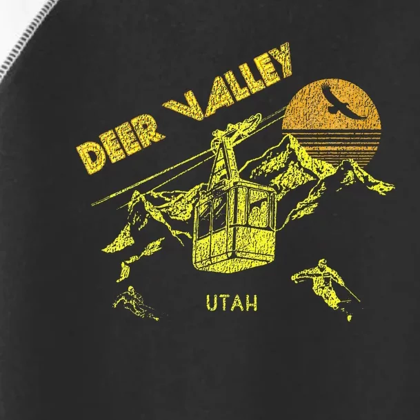 Deer Valley Utah Retro Skiing Toddler Fine Jersey T-Shirt