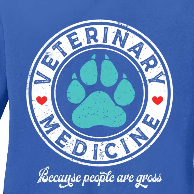 Distressed Vet Veterinary Medicine Because People Are Gross Cute Gift Ladies Long Sleeve Shirt