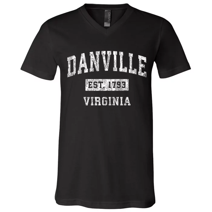 Danville Virginia Va Vintage Established Sports Design V-Neck T-Shirt