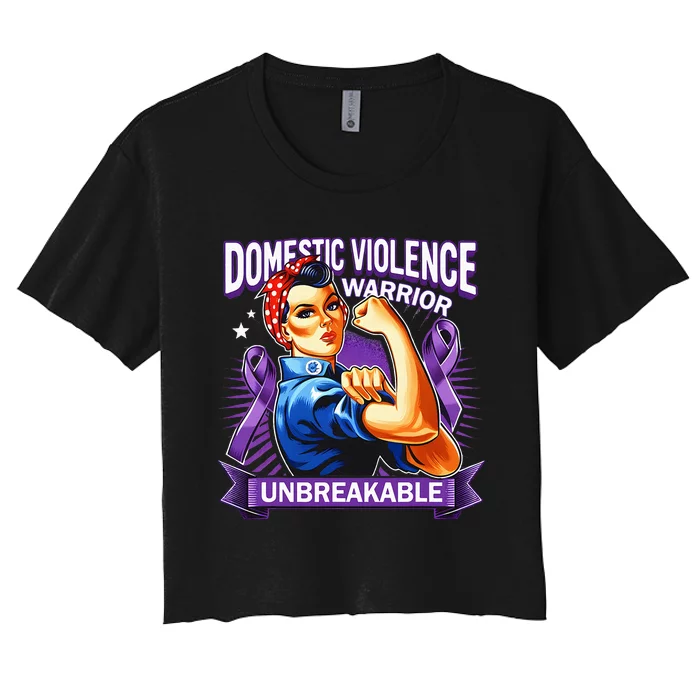 Domestic Violence Warrior Unbreakable Support Squad Women's Crop Top Tee