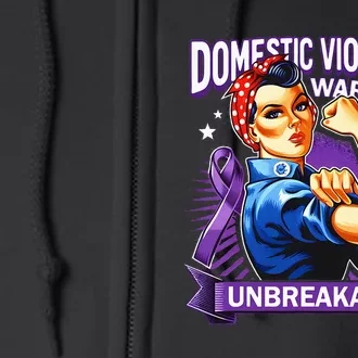 Domestic Violence Warrior Unbreakable Support Squad Full Zip Hoodie