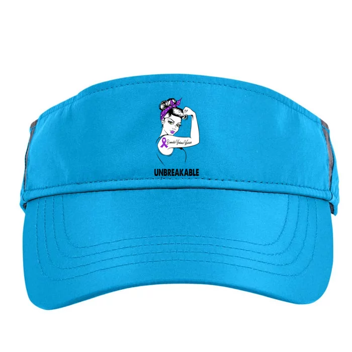 Domestic Violence Warrior Unbreakable Gift Awareness Tee Gift Adult Drive Performance Visor