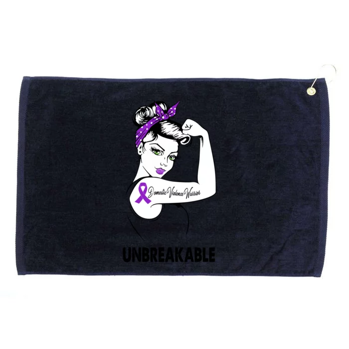 Domestic Violence Warrior Unbreakable Gift Awareness Tee Gift Grommeted Golf Towel