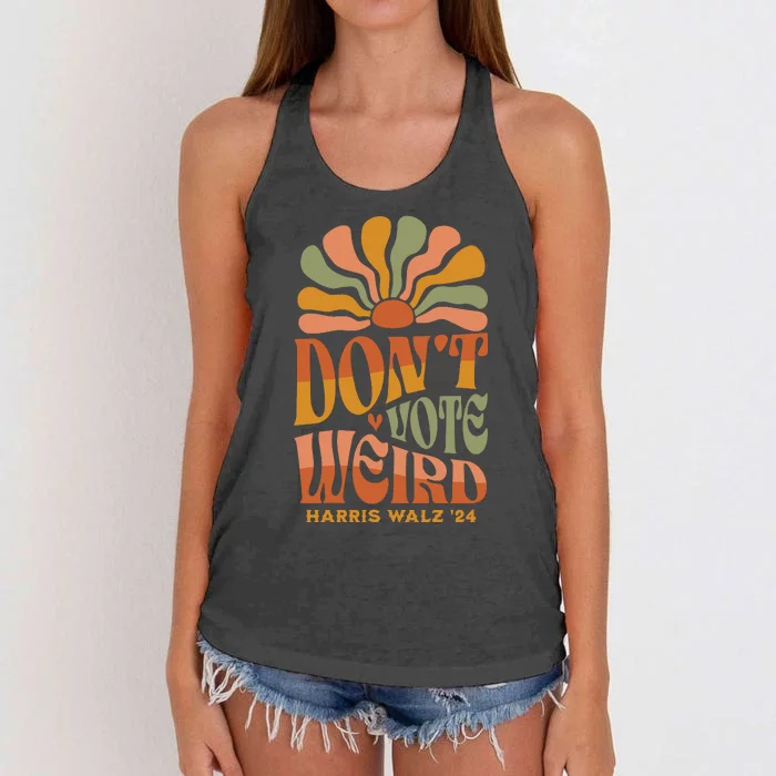 DonT Vote Weird Harris Walz 24 Women's Knotted Racerback Tank