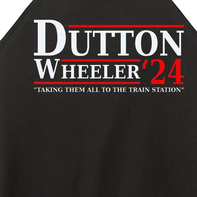 Dutton Wheeler 2024  Taking Them All To The Train Station Women’s Perfect Tri Rocker Tank