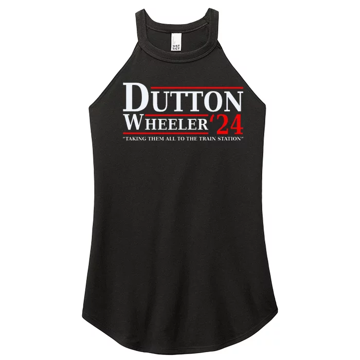 Dutton Wheeler 2024  Taking Them All To The Train Station Women’s Perfect Tri Rocker Tank