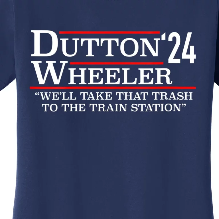 D_utton Wheeler 2024 Train Station Anti Biden Yellow Stone Women's T-Shirt