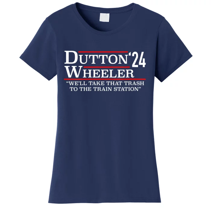 D_utton Wheeler 2024 Train Station Anti Biden Yellow Stone Women's T-Shirt