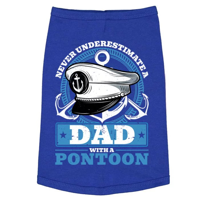 Dad With A Pontoon Boat Captain Boating Fathers Day Great Gift Doggie Tank