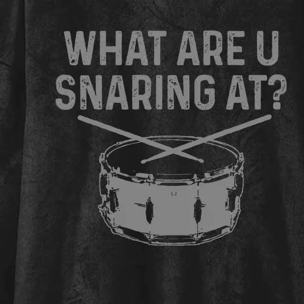 Drummer What Are You Snaring At Funny Drums Snare Hooded Wearable Blanket