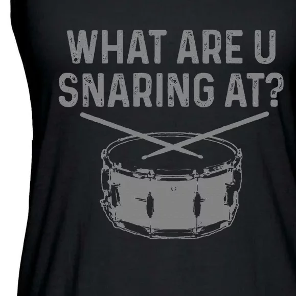 Drummer What Are You Snaring At Funny Drums Snare Ladies Essential Flowy Tank