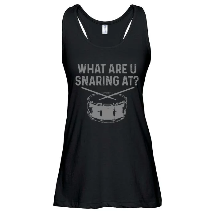 Drummer What Are You Snaring At Funny Drums Snare Ladies Essential Flowy Tank