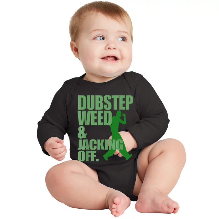 Dubstep Weed And Jacking Off Baby Long Sleeve Bodysuit