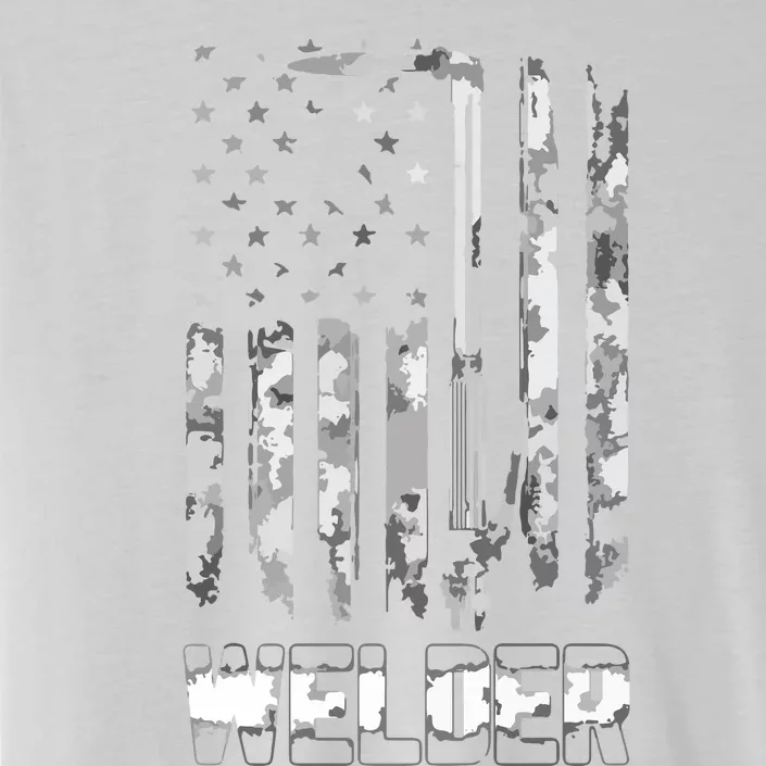 Distressed Welder American Flag USA Patriotic Welder ChromaSoft Performance T-Shirt