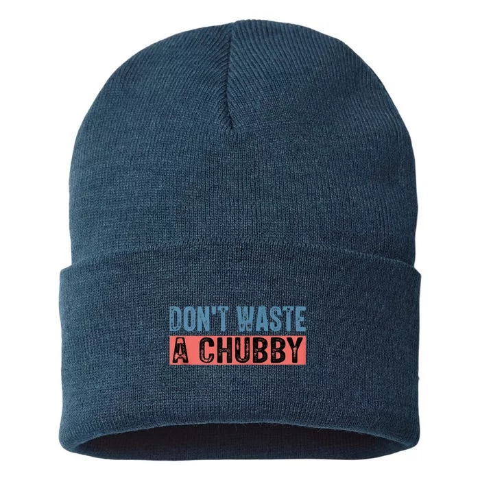 Don't Waste A Chubby Funny Saying Sustainable Knit Beanie