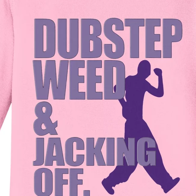 Dubstep Weed And Jacking Off Funny Baby Long Sleeve Bodysuit