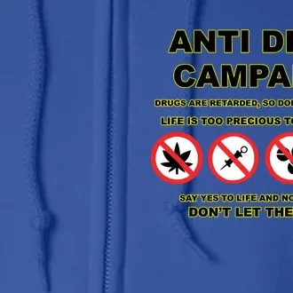 Djscheme Wearing Anti Drug Campaign DonT Let Them Win Full Zip Hoodie