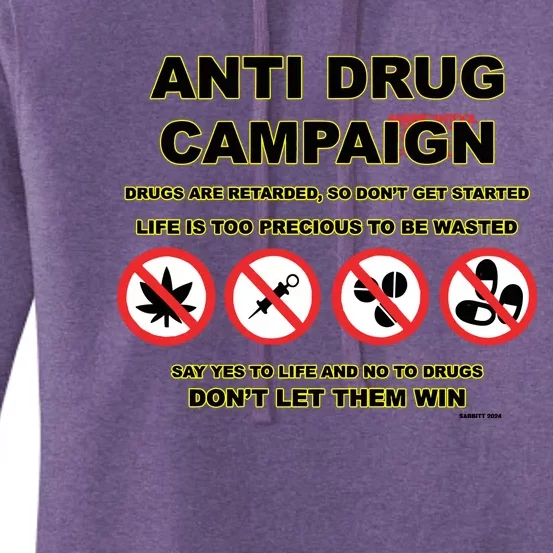 Djscheme Wearing Anti Drug Campaign DonT Let Them Win Women's Pullover Hoodie