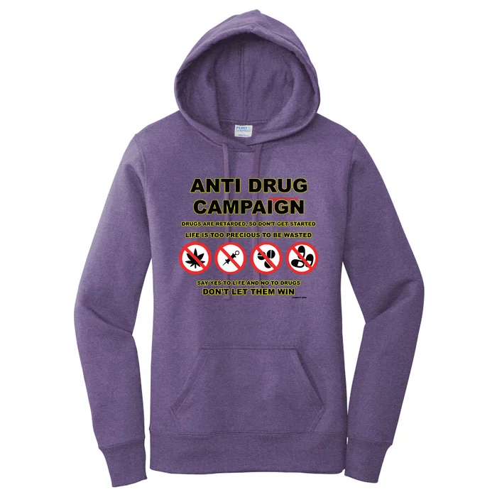 Djscheme Wearing Anti Drug Campaign DonT Let Them Win Women's Pullover Hoodie