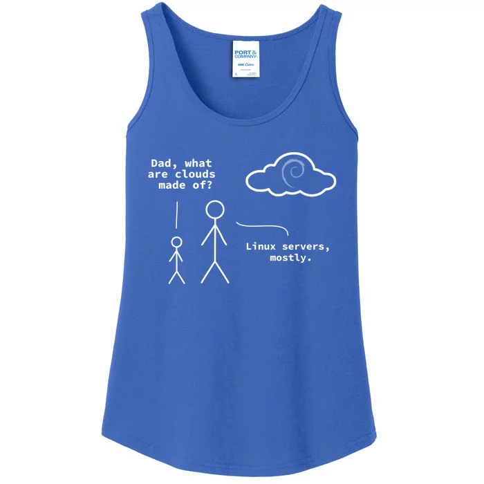 Dad What Are Clouds Made Of? Debian Linux Programmer Gift Ladies Essential Tank