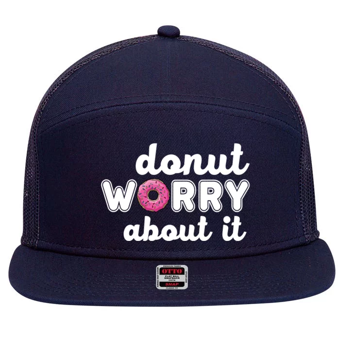 Donut Worry About It 7 Panel Mesh Trucker Snapback Hat