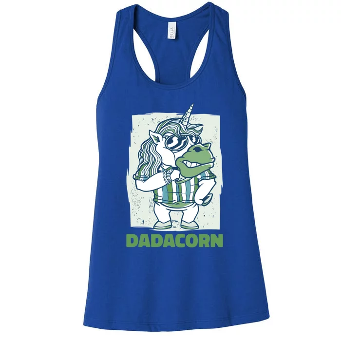 Dadacorn With A Unicorn For Father's Day Gift Women's Racerback Tank