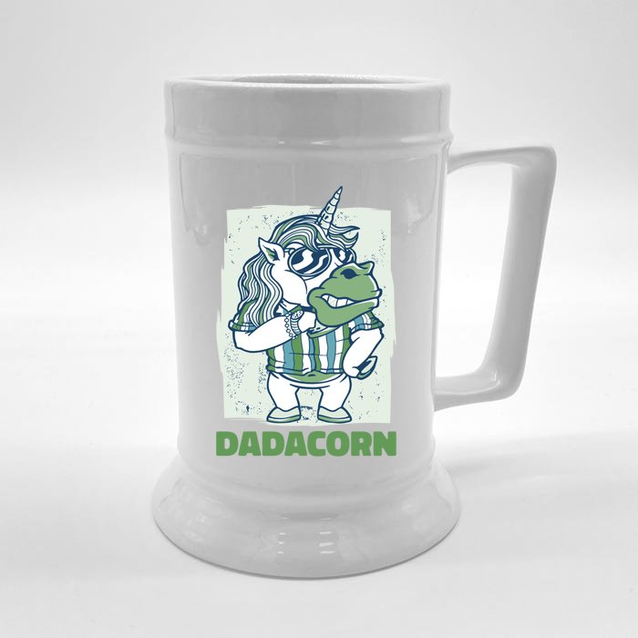 Dadacorn With A Unicorn For Father's Day Gift Front & Back Beer Stein