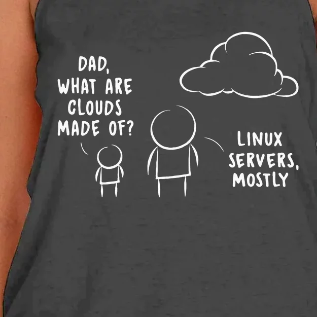 Dad What Are Clouds Made Of Women's Knotted Racerback Tank