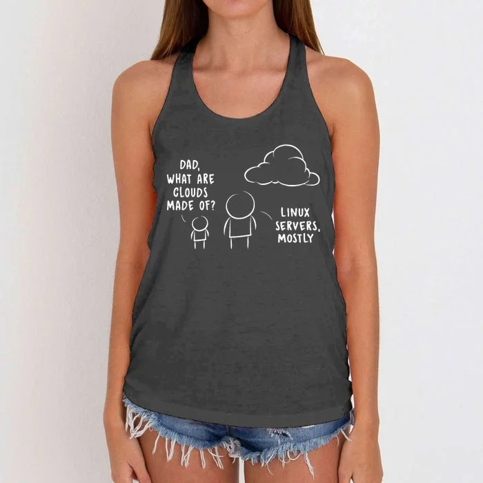 Dad What Are Clouds Made Of Women's Knotted Racerback Tank