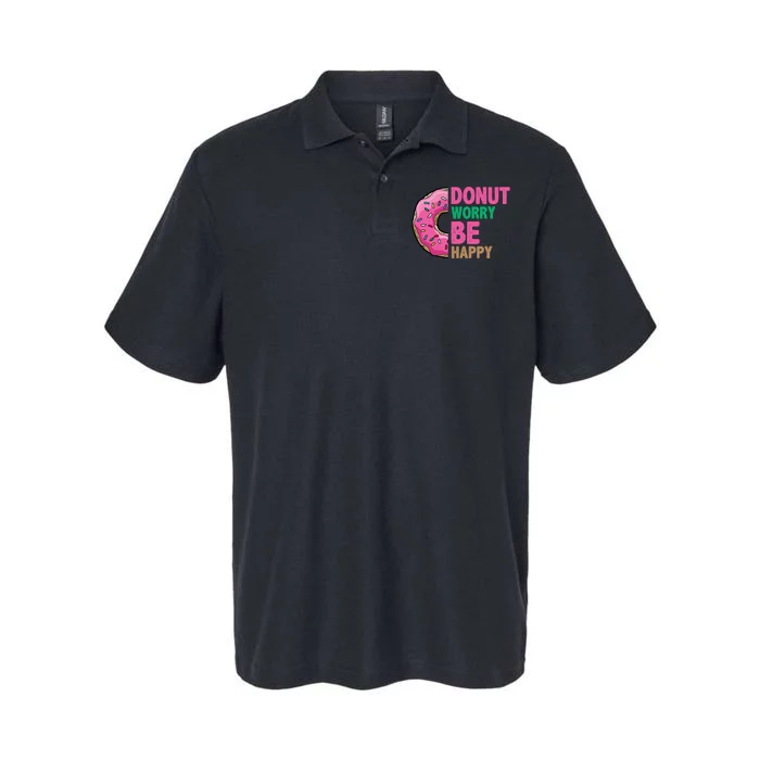 Donut Worry Be Happy Positive Quote Softstyle Adult Sport Polo