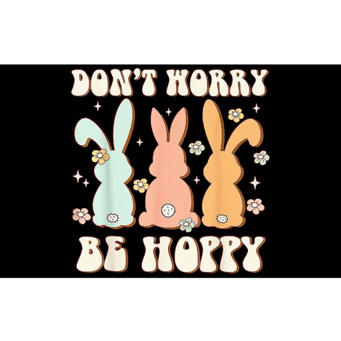 Don't Worry Be Hoppy Rabbit Cute Bunny Flowers Easter Day Bumper Sticker