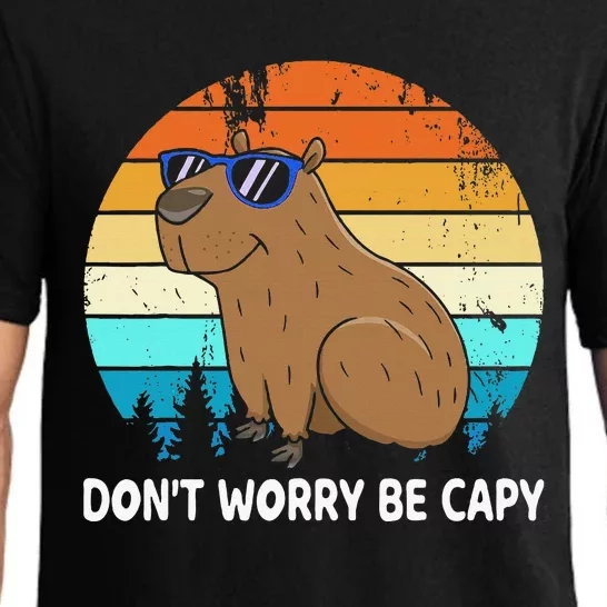 DonT Worry Be Capy Distressed Capybara Styles Animal Lover Pajama Set