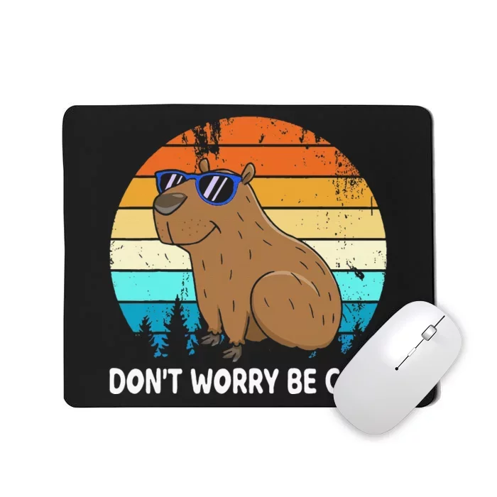 DonT Worry Be Capy Distressed Capybara Styles Animal Lover Mousepad