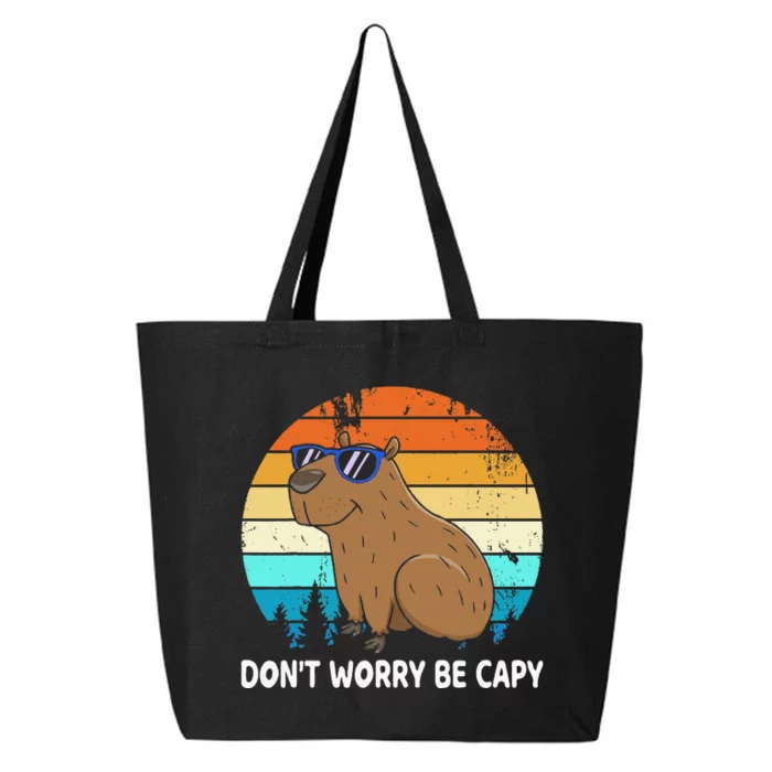 DonT Worry Be Capy Distressed Capybara Styles Animal Lover 25L Jumbo Tote