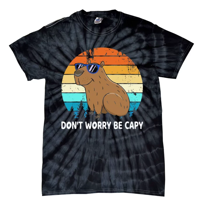 DonT Worry Be Capy Distressed Capybara Styles Animal Lover Tie-Dye T-Shirt