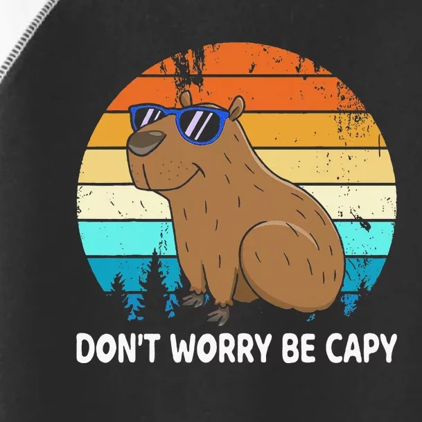 DonT Worry Be Capy Distressed Capybara Styles Animal Lover Toddler Fine Jersey T-Shirt