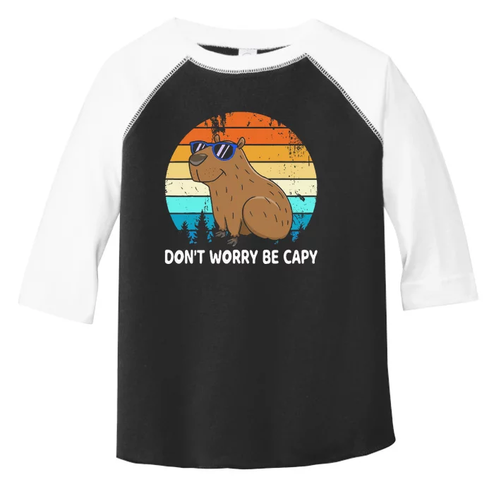 DonT Worry Be Capy Distressed Capybara Styles Animal Lover Toddler Fine Jersey T-Shirt