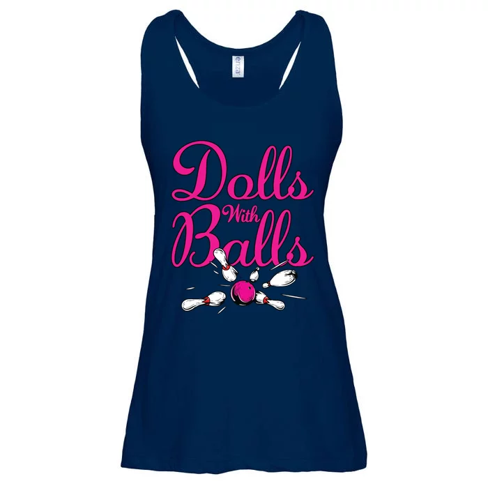 Dolls With Balls, Funny Women Bowling Team Name Ladies Essential Flowy Tank