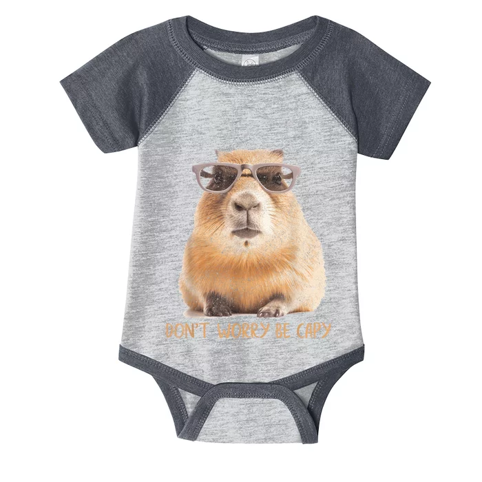 Dont Worry Be Capy Capybara Funny Capybara Lovers Infant Baby Jersey Bodysuit