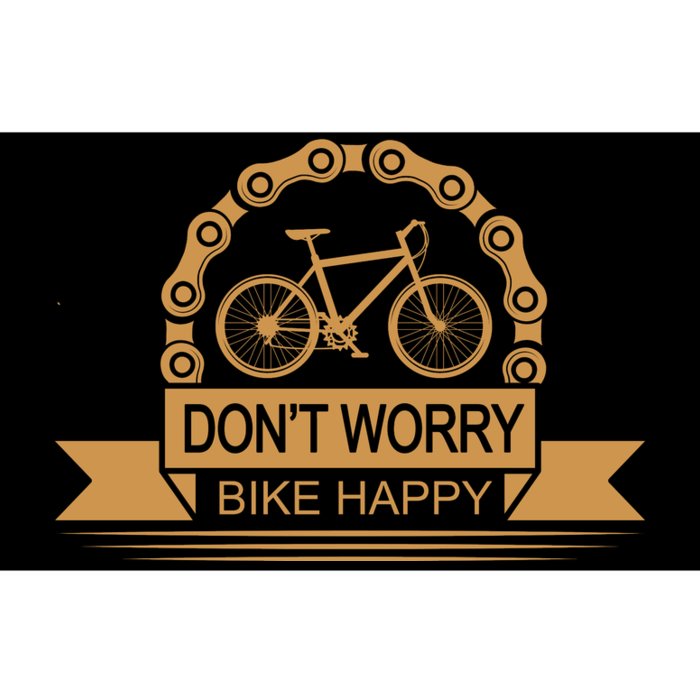 Don't Worry Bike Happy Bumper Sticker