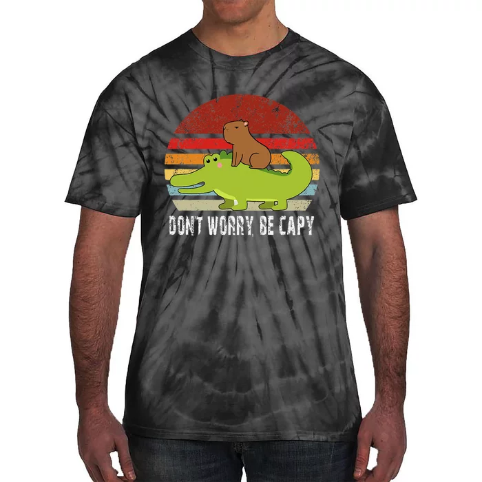 Dont Worry Be Capy Pet Dad Mom Tie-Dye T-Shirt