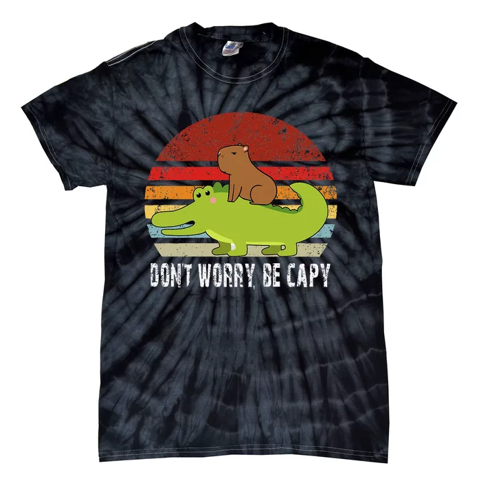 Dont Worry Be Capy Pet Dad Mom Tie-Dye T-Shirt