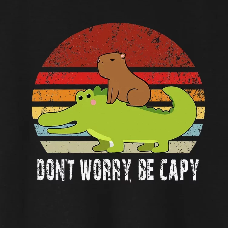 Dont Worry Be Capy Pet Dad Mom Women's Crop Top Tee