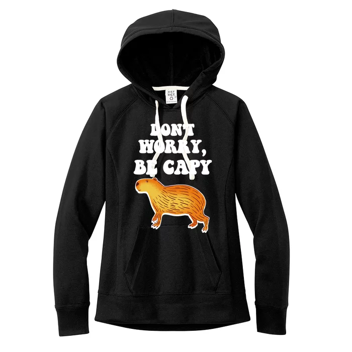 Don't Worry Be Capy Women's Fleece Hoodie