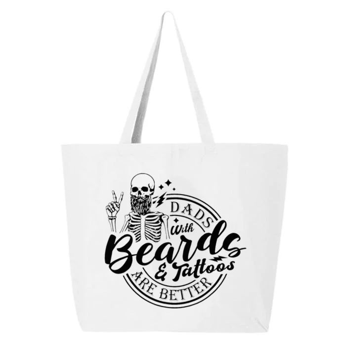 Dads With Beards And Tattoos Skeleton Fun Design 25L Jumbo Tote