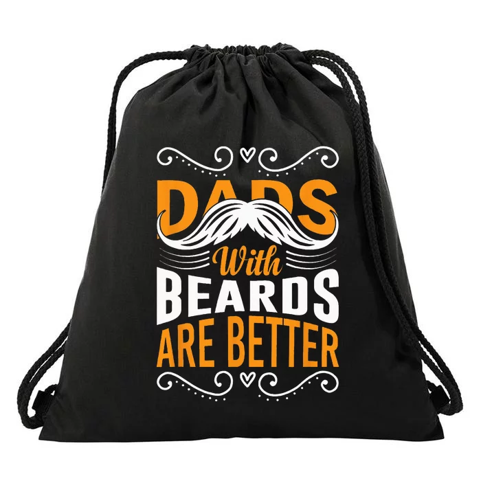 Dads with Beards are Better Vintage Funny Father's Day Joke Drawstring Bag